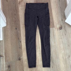 LuluLemon Dark Gray High-Waisted Leggings with pockets